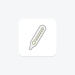 Thermometer lineal color icon, vector, pixel perfect, illustrator file