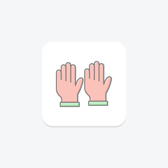 Gloves lineal color icon, vector, pixel perfect, illustrator file