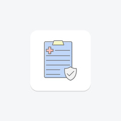 Health Insurance lineal color icon, vector, pixel perfect, illustrator file