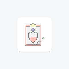 Health Checkup lineal color icon, vector, pixel perfect, illustrator file