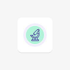 Microscope color circle icon, vector, pixel perfect, illustrator file