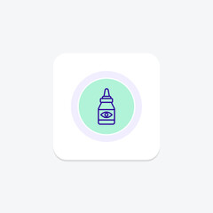 Eye Drops color circle icon, vector, pixel perfect, illustrator file