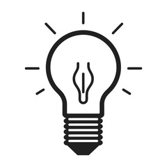Lightbulb line art vector Illustration
