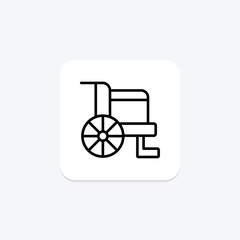 Wheelchair line icon, vector, pixel perfect, illustrator file