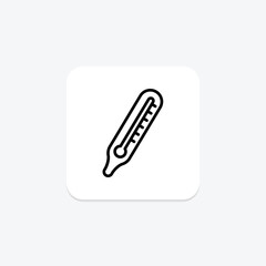 Thermometer line icon, vector, pixel perfect, illustrator file