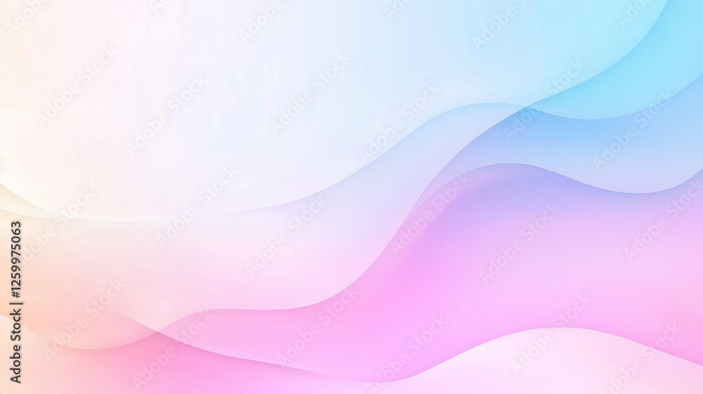 Poster pastel wave abstract: dreamy pastel hues blend seamlessly in a flowing wave pattern, creating a soft