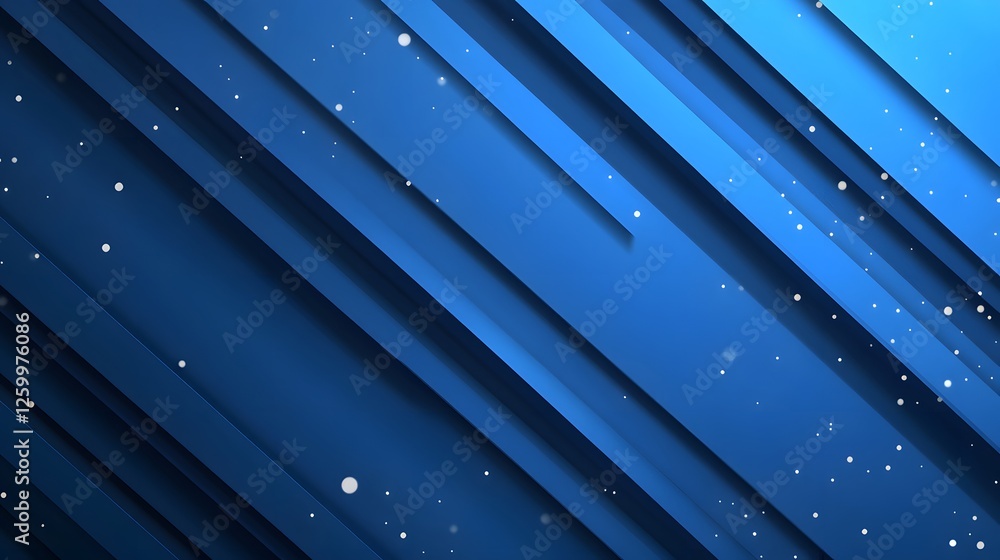 Poster diagonal layered blue planes with diffused lights and shadows