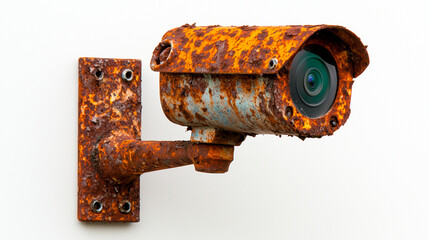 Rusted Outdoor Security Camera with Bracket