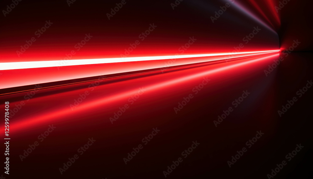 Poster red light effect creating a striking visual in a straight line running through space