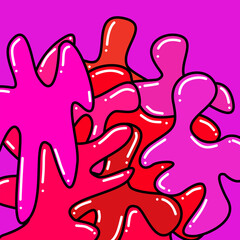 Red and purple doodle abstract background design