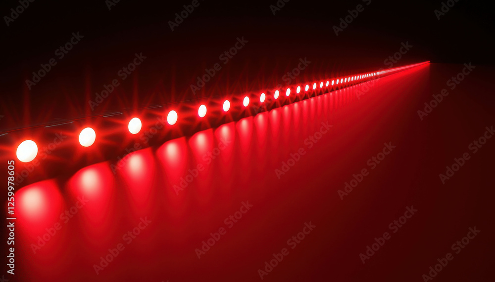 Poster red light effect running in a straight line creating a vibrant visual experience