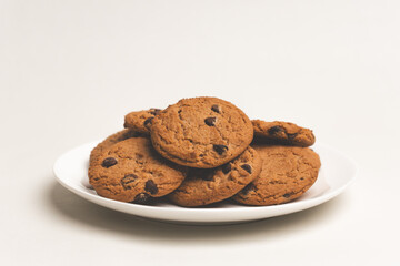 chocolate chip cookies on a plate