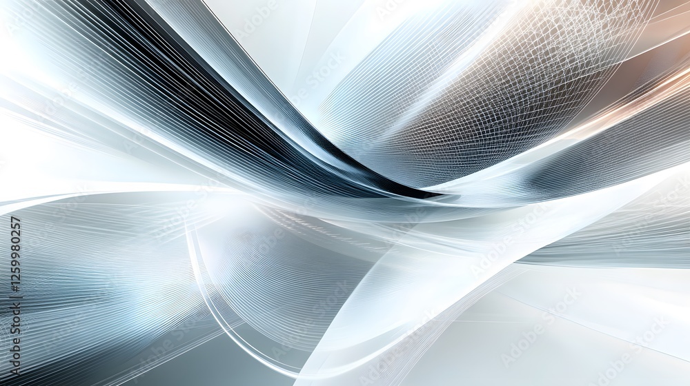 Poster abstract image of flowing lines in various shades of gray