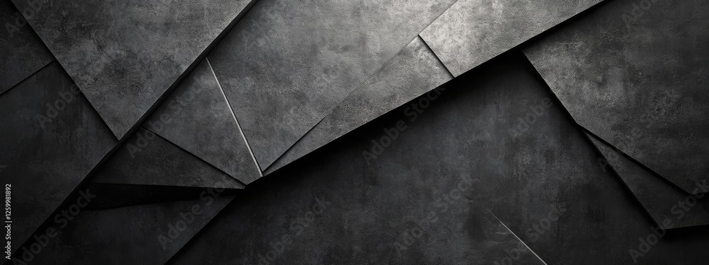Aufkleber minimalist black background with geometric figures and polygons. banner template with white space in