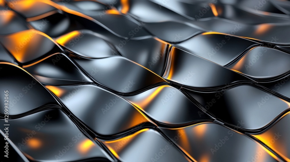 Poster mesmerizing dark abstract metallic geometric pattern and texture