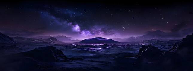 Alien Planet Night Sky Landscape