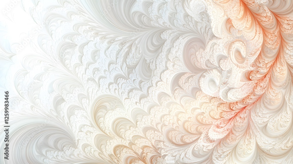 Poster abstract fractal art showcases swirling intricate patterns in soft hues
