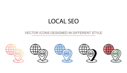 Local Seo icon design with white background stock illustration