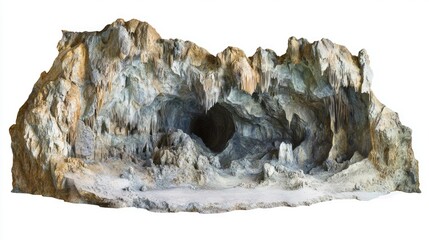 Close-up of rocky formation resembling a cave or natural arch, highlighting the complexity of earth's surface structures.