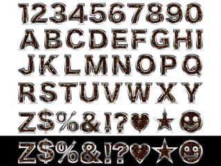 ミラータイル2、文字フチ2銀、9橙