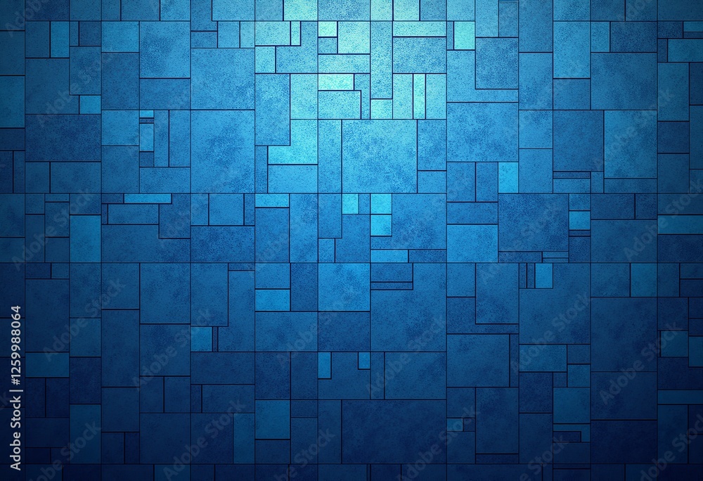 Poster soothing blue gradient background with mosaic and grain texture: elegant and modern design with plen
