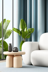 Embrace Modern Living: A Stylish Interior with Cozy Touches and Vibrant Greenery