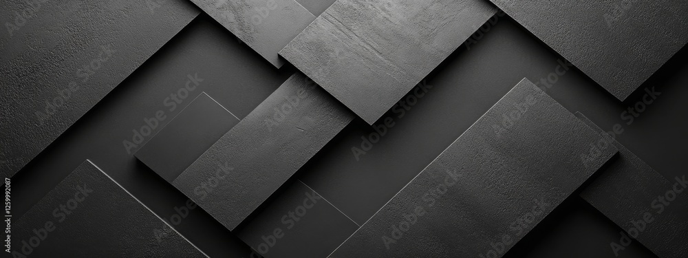 Poster minimalist black background with intersecting lines for design. banner template with central white s