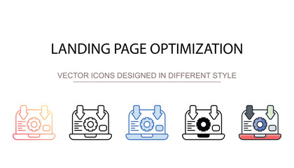 Landing Page Optimization icon design with white background stock illustration