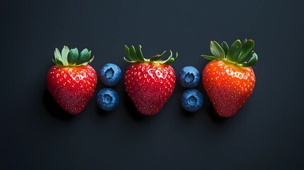 A colorful assortment of berries in an illustrated style, suitable for use in food-related graphics and culinary projects. Comic book style.