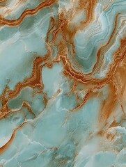 Fototapeta premium Teal and brown onyx marble texture background