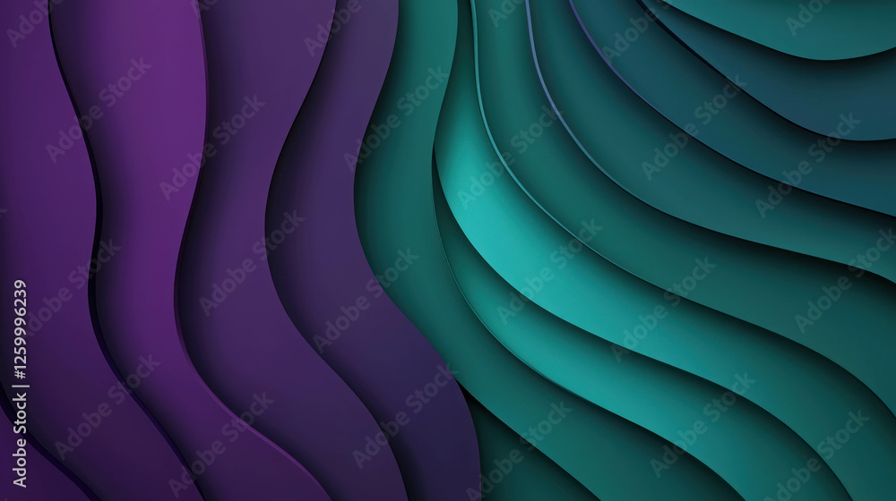 Poster subtle elegant waves of light glowing in gentle layers of colorful smooth abstract design