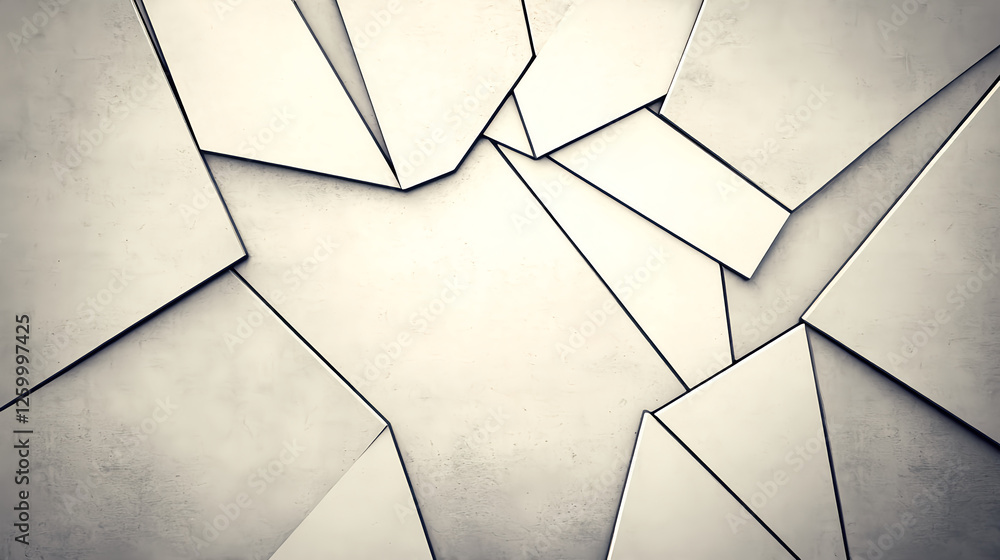 Poster dynamic geometric shapes abstract design in minimalist style graphic art modern environment top view