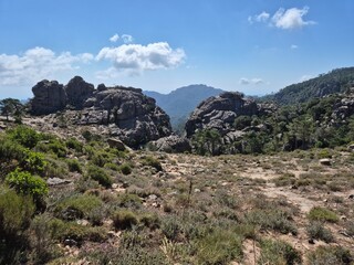 hiking trail at piscia di gallo ghjaddu, corsica, france