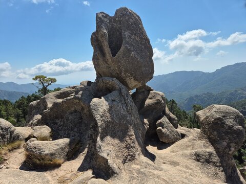 remarkable rock at piscia di gallo ghjaddu, corsica, france