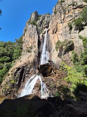 waterfall at piscia di gallo ghjaddu, corsica, france