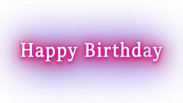 neon happy birthday glow editable text effect.
