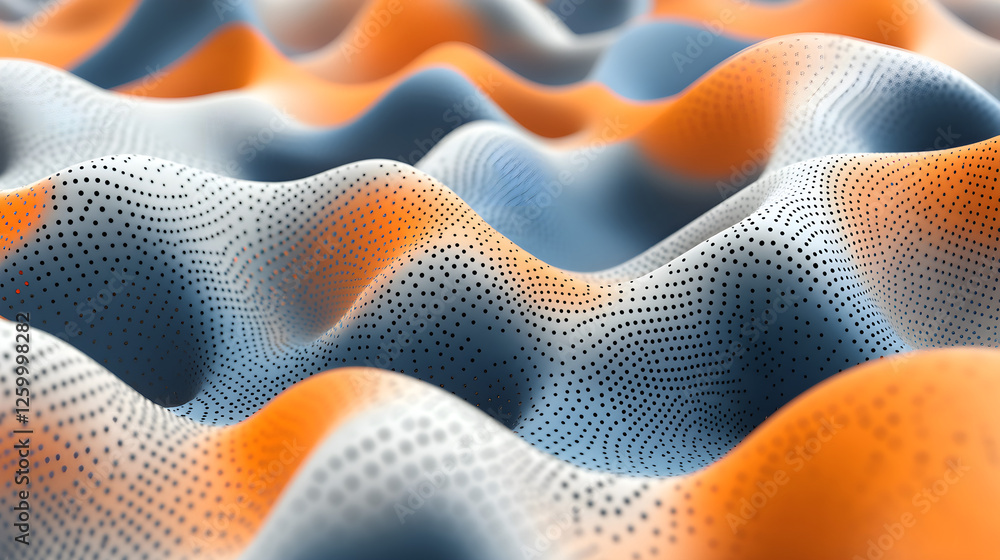 Poster dynamic wave patterns abstract art digital design 3d rendering close-up visual aesthetics