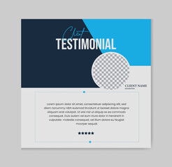 Client testimonial social media web post design, unique customer feedback design template with multiple colour variation and star rating