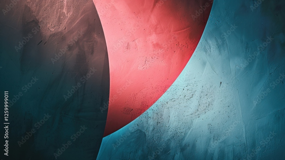 Poster abstract colorful curves with textured background and shadows