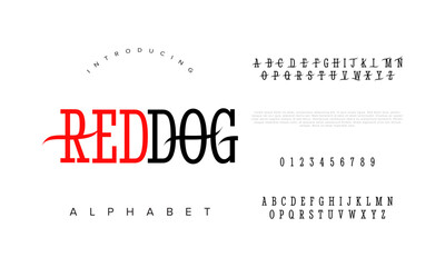 Reddog typography beauty fashion elegant minimalist serif italic fonts decorative wedding vintage retro logos. Minimal luxury font alphabet logo. Vector illustration