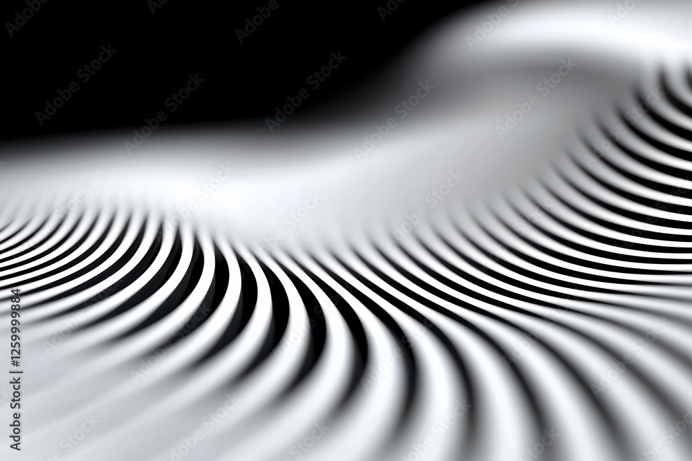 Poster smooth monochrome waves create serene, blurred effect in this image