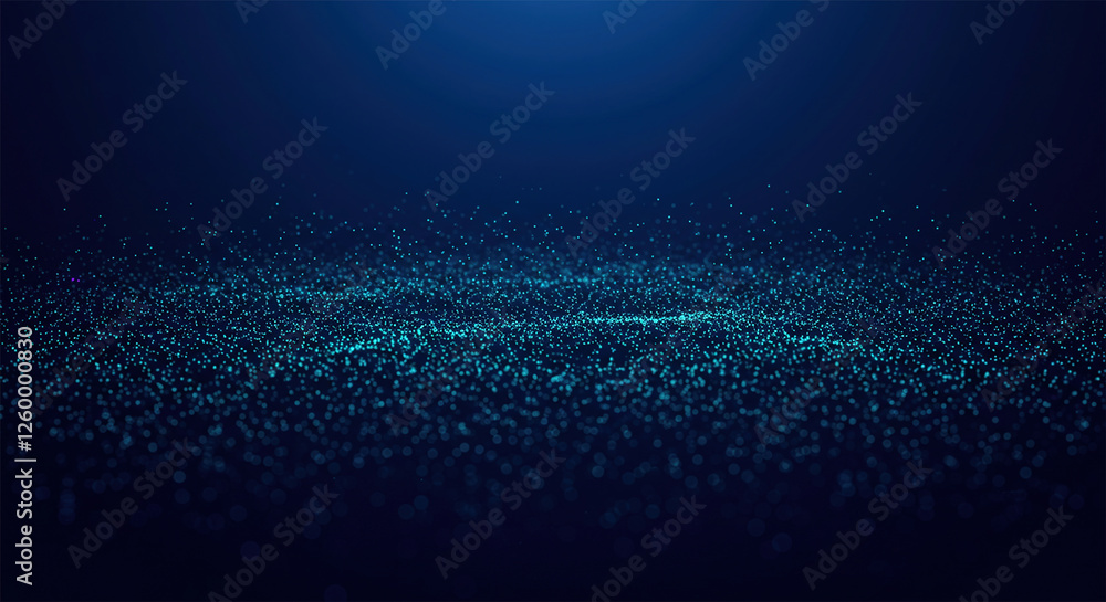 Poster dark blue and glow particle abstract background.