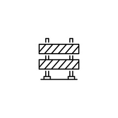 Closed for renovation icon, Road barrier Symbol Outline icon, Editable Stroke