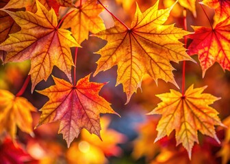 Close-up:  Intense color explodes in these autumn maple leaf images.
