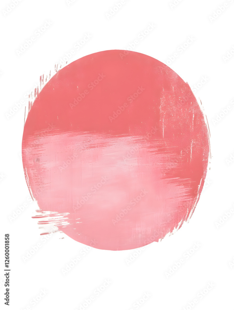 Poster abstract pink circle with a gradient effect and a textured edge on transparent background