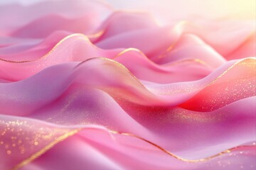 Obraz premium Soft pink fabric waves close-up textiles bright environment abstract concept