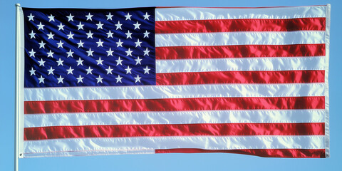 Obraz premium American flag waving, USA, United States, America, flag, patriotic, symbol, national, banner, stars and stripes.