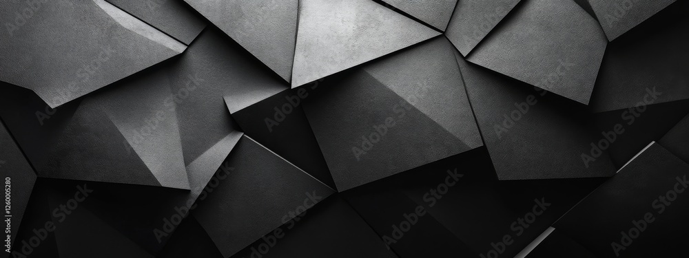 Aufkleber geometric minimalist wallpaper with triangles and lines on a black background. ideal for modern desi