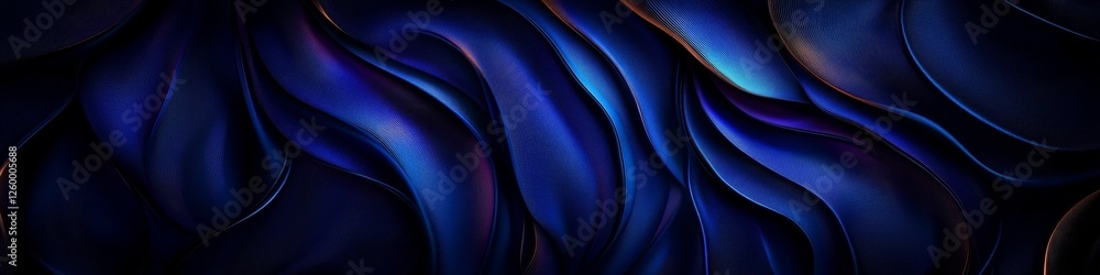 Poster seamless flowing blue waves, abstract background with elegant curves and dynamic lighting