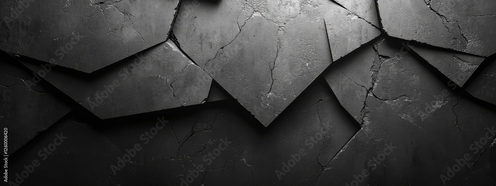 Poster geometric minimalist wallpaper with triangles and rectangles on a black background. ideal for modern